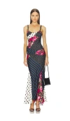 Vaillant Asymmetric Patchwork Dress In Multi