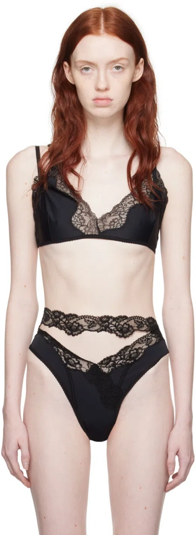 Vaillant Black Asymmetric Bra In Noir