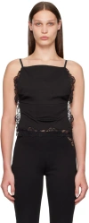 Vaillant Black Square Neck Tank Top In Black
