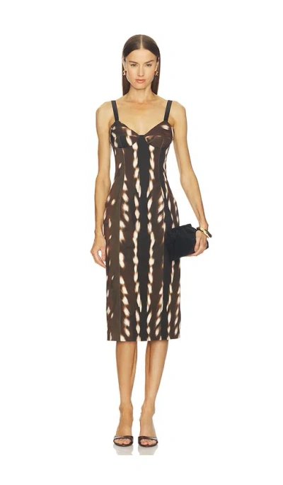 Vaillant Drill Bustier Midi Dress In Multi