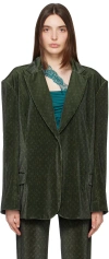 Vaillant Green Oversized Blazer In Dark Check