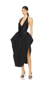 Vaillant Halter Neck Bodysuit Dress With Puffy Skirt In 黑色
