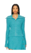 Vaillant Knitted Jumper In Teal