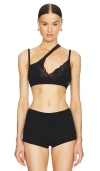 VAILLANT RIBBED JERSEY BRA WITH ASYMMETRIC LACE TRIM