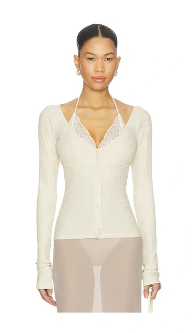 Vaillant Ribbed Jersey Cardigan In Neutral