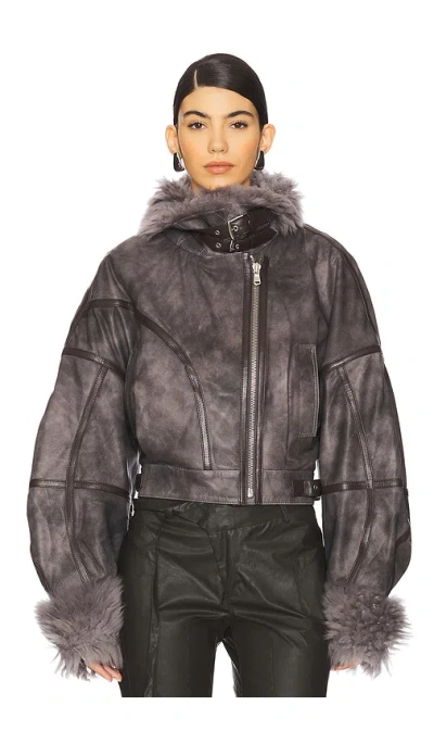 Vaillant Signature Aviator Jacket In Gunmetal