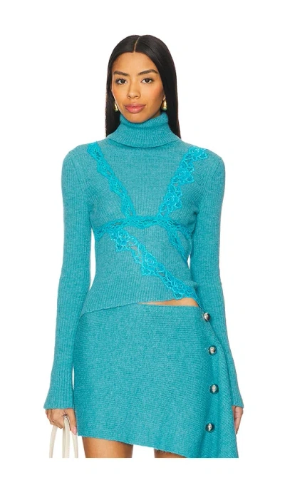 Vaillant Signature Turtleneck In Teal