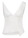 Vaillant Studio Lace-trimmed Satin Top In White
