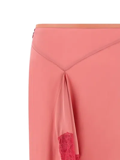 Vaillant Studio Lace-detail Midi Skirt In Pink