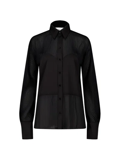 Vaillant Studio Textured Panelled Shirt In Black