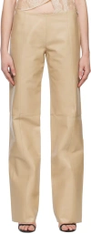 Vaillant Taupe Straight-leg Leather Trousers In Tao's Taupe