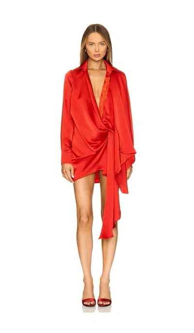 Vaillant Wrap Dress In Perriand Red