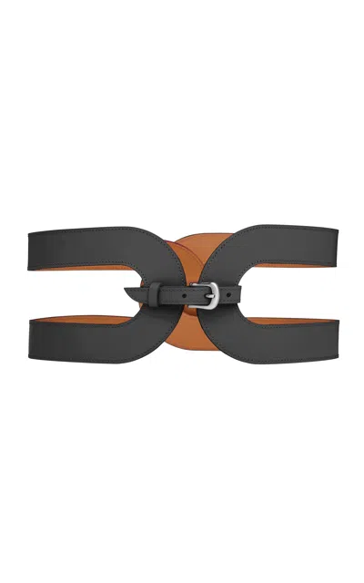 Vaincourt La Délicieuse Large Leather Belt In Black