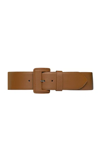 Vaincourt La Merveilleuse Large Leather Belt In Brown