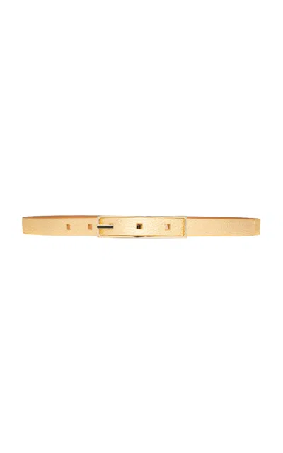 Vaincourt La Ravissante Thin Leather Belt In Gold