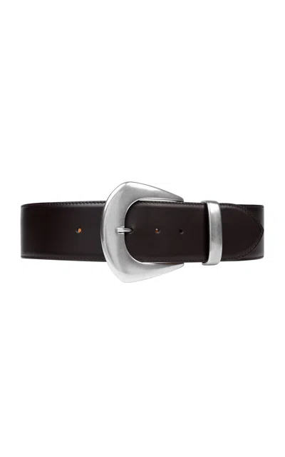 Vaincourt La Rayonnante Large Leather Belt In Brown