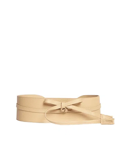 Vaincourt L'ingenieuse Wrap Leather Belt In Neutral
