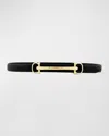 Vaincourt Paris La Brillante Leather Belt In White