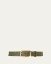 Vaincourt Paris La Captivante Leather Belt In Green Bosco