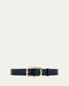 Vaincourt Paris La Captivante Leather Belt In Navy