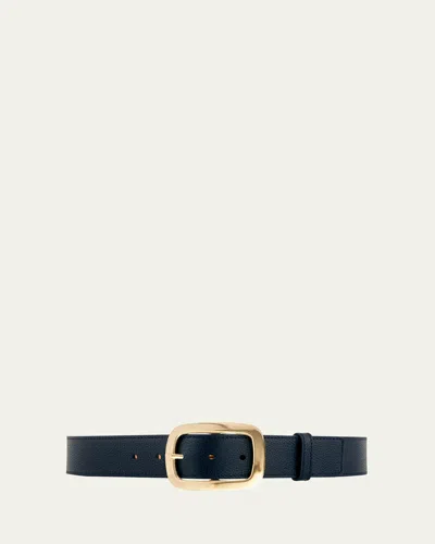 Vaincourt Paris La Captivante Leather Belt In Navy