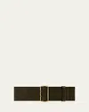 Vaincourt Paris La Celeste Perforated Wide Leather Belt In Truffle