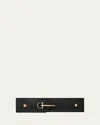 Vaincourt Paris La Gracieuse Wide Leather Belt In Black Black