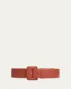 Vaincourt Paris La Merveilleuse Large Pebbled Leather Belt With Covered Buckle In Cimarron