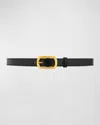 Vaincourt Paris La Petite Captivante Leather & Brass Belt In Black