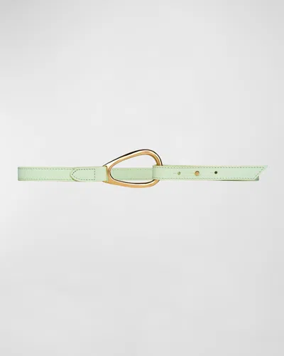 Vaincourt Paris L'adorable Small Pebbled Leather Belt In Green