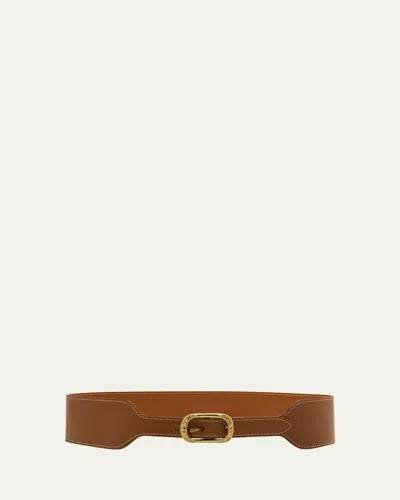 Vaincourt Paris L'attirante Leather Waist Belt In Havane
