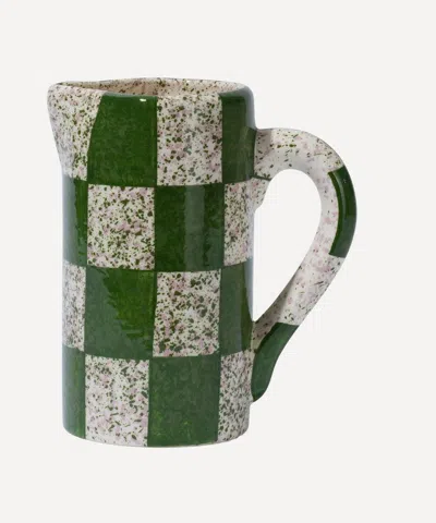 Vaisselle Drink Me Forest Green Check Jug