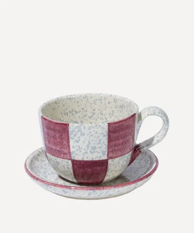Vaisselle Hot Stuff Raspberry Jumbo Teacup And Saucer