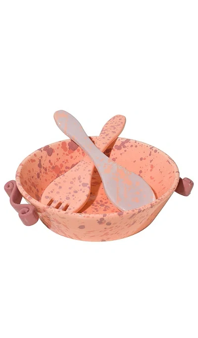 Vaisselle Yummy Set Of 2 Serving Utensils In Coral & Lilac