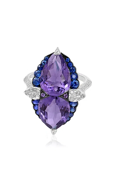 Vak 18k White Gold Arch Of Heaven Ring With Amethyst In Purple