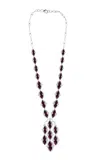 Vak 18k White Gold Architectural Splendor Diamond And Rhodolite Necklace In Purple