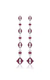 Vak 18k White Gold Architectural Splendor Diamond And Ruby Earrings In Red