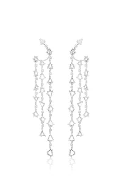Vak 18k White Gold The Portrait Diamond Earrings
