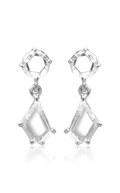Vak 18k White Gold The Portrait Diamond Earrings