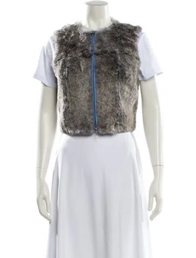 Pre-owned Vakko Faux Fur Printed Fur Jacket In Multi