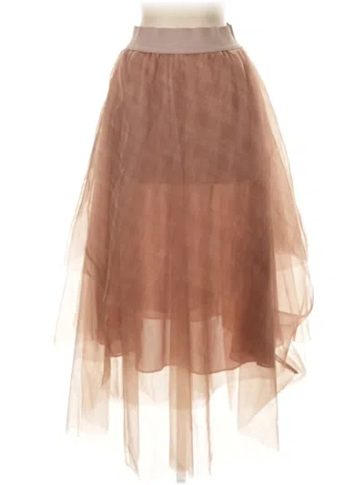 Pre-owned Vakko Formal Skirt In Brown