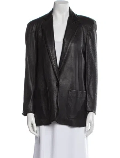Pre-owned Vakko Leather Coat In Black