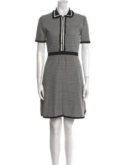 Pre-owned Vakko Striped Mini Dress In Multi