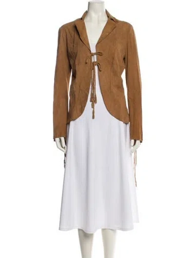 Pre-owned Vakko Suede Blazer In Brown