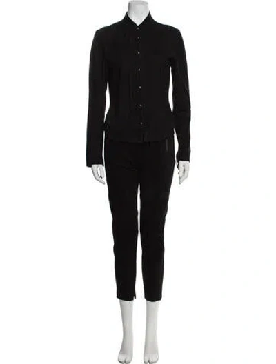 Pre-owned Vakko Suede Pant Set In Black