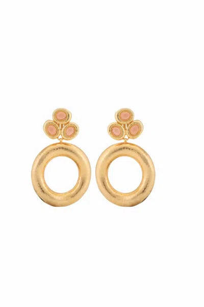 Val Carlina Earrings In Yellow Gold Citrine Quartz In Multi
