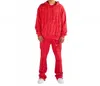 Valabasas Pulse Fleece Pants And Hoodie Set In Vintage Red