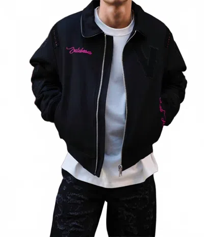 Valabasas Wild Bunch Letterman Jacket In Black