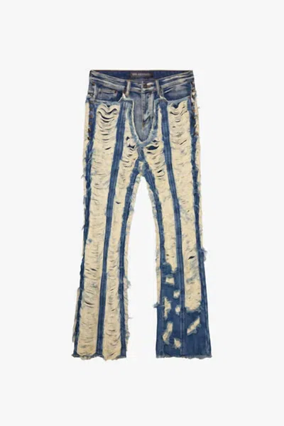 Valabasas Women's Contrast Stacked Jean In Blue Washed In Multi
