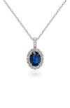 Valani Atelier Diamond Pavé & Sapphire Pendant Necklace In White/diamond/sapphire